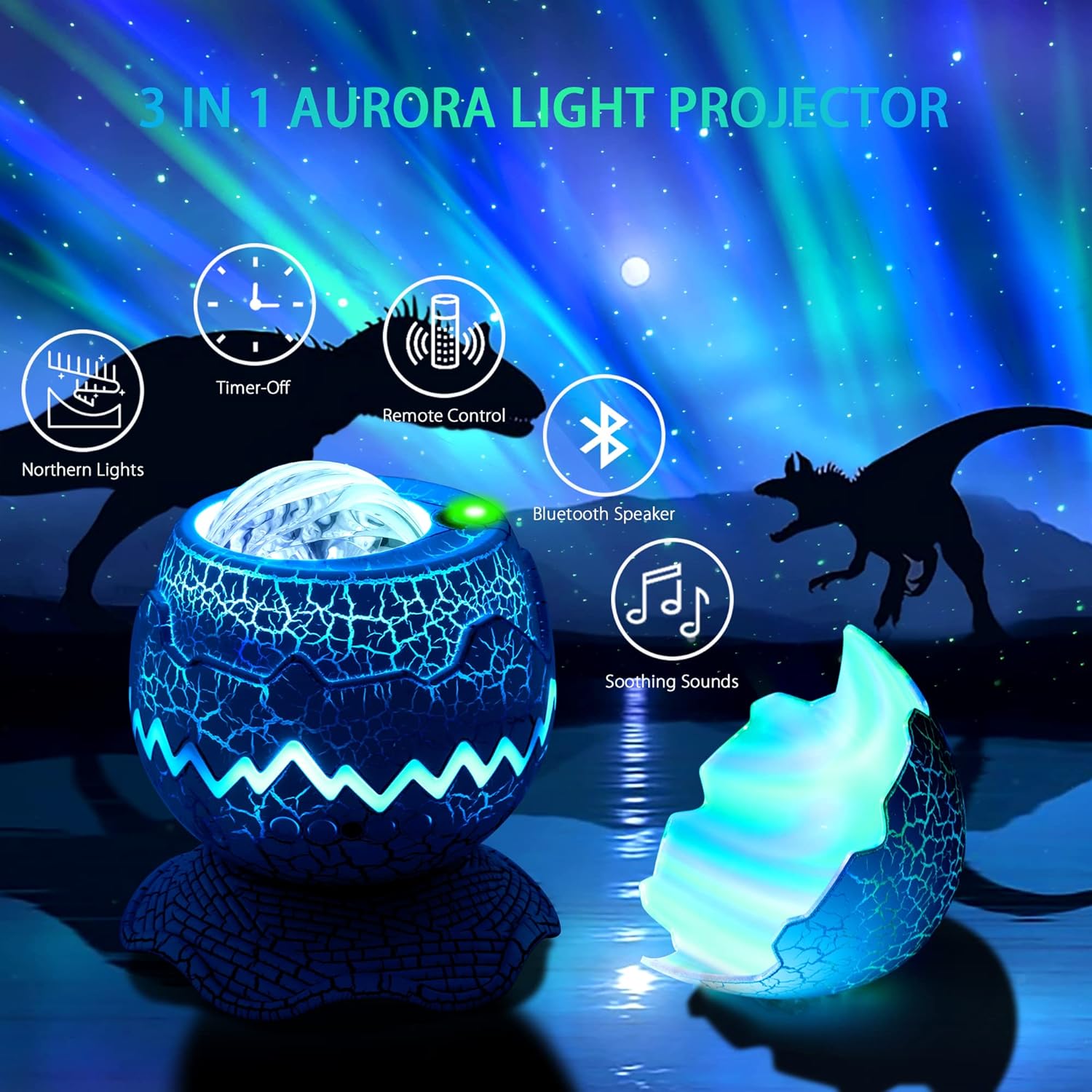 Proyector de galaxia con diseño de huevo dinosaurio - additional image 13